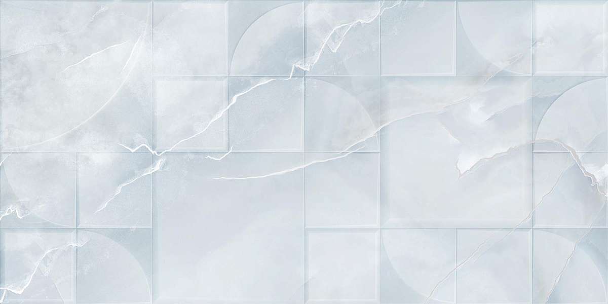 Керамическая плитка Керлайф Onice Blu Rel., цвет голубой, поверхность глянцевая, прямоугольник, 315x630
