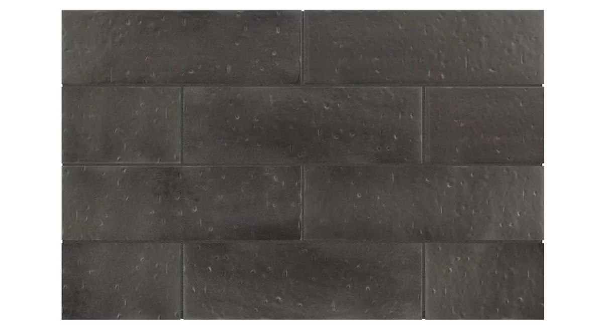 Керамогранит Equipe Kalma Mercury Matt 30902, цвет чёрный, поверхность матовая рельефная, под кирпич, 60x186