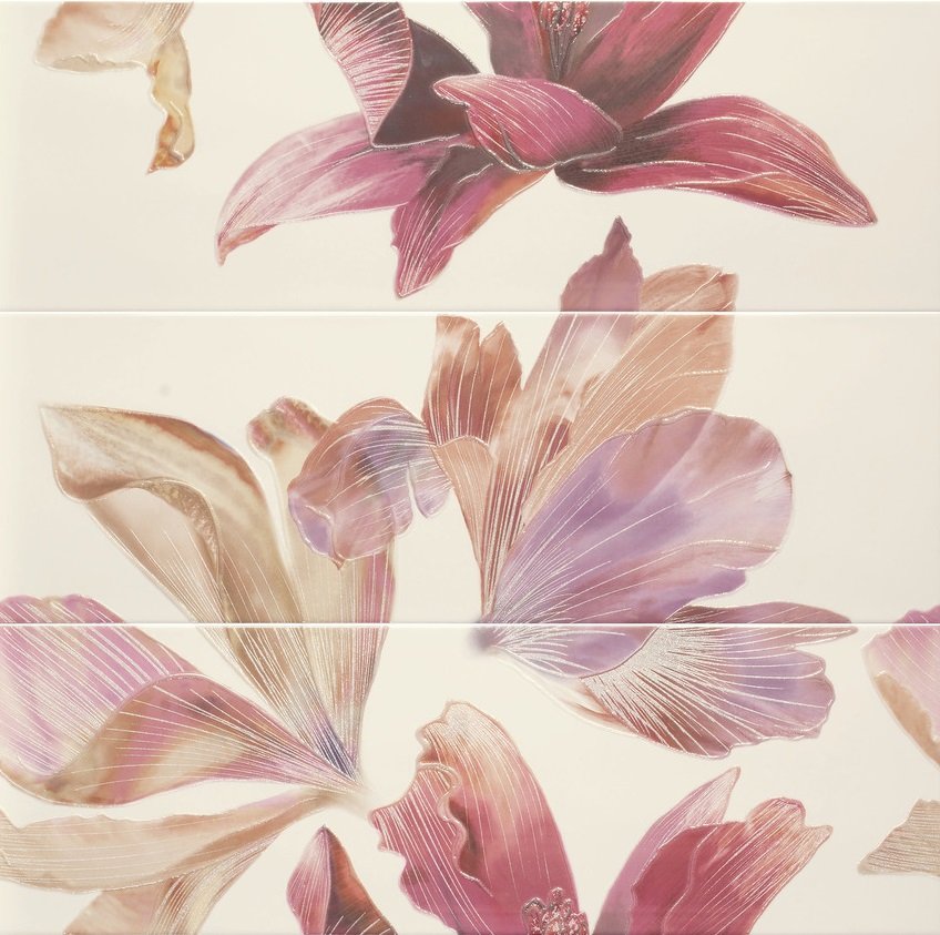 Панно APE Decor Bloom Desert, цвет бежевый, поверхность глянцевая, прямоугольник, 840x850