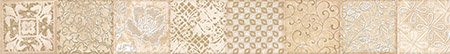 Бордюры Керлайф Pietra Collage Border, цвет бежевый, поверхность глянцевая, прямоугольник, 75x630