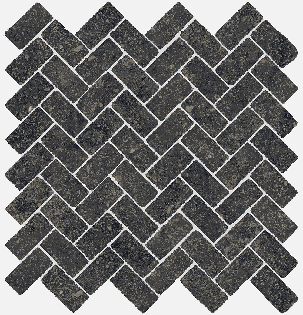 Мозаика Italon Room Stone Black Mosaico Cross 620110000099, цвет чёрный, поверхность патинированная, прямоугольник, 297x315