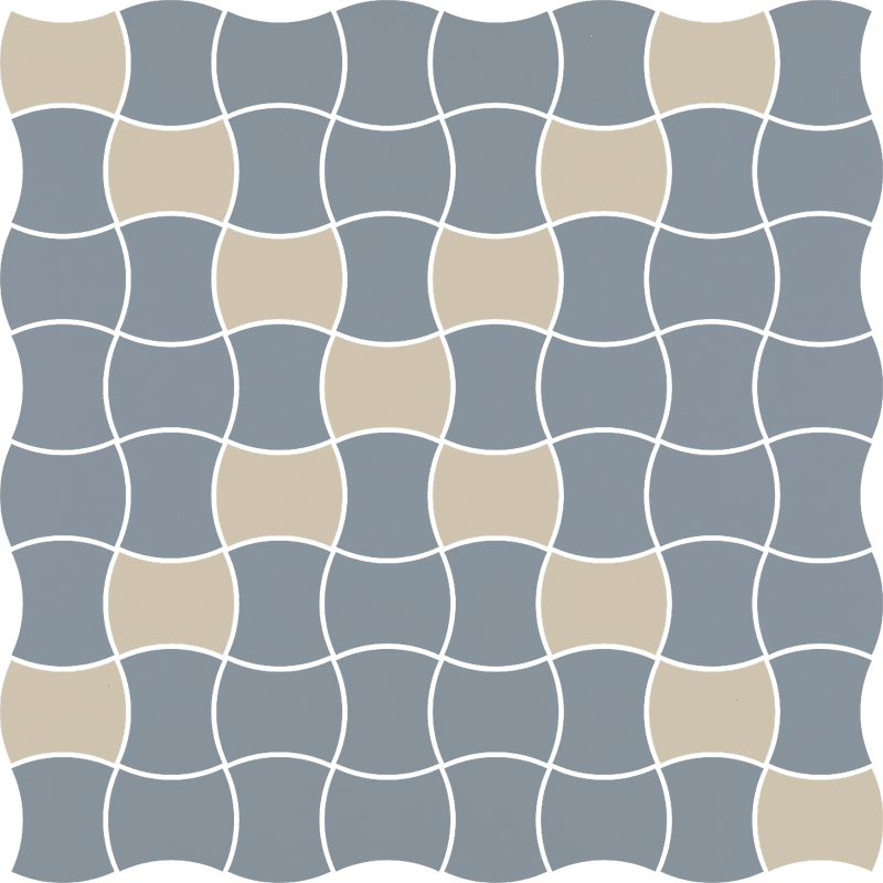 Мозаика Paradyz Modernizm Blue Mozaika Prasowana K.3,6X4,4 Mix, цвет серый синий, поверхность матовая, квадрат, 309x309
