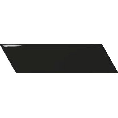 Керамическая плитка Equipe Chevron Wall Black Right 23366, цвет чёрный тёмный, поверхность глянцевая, шеврон, 52x186