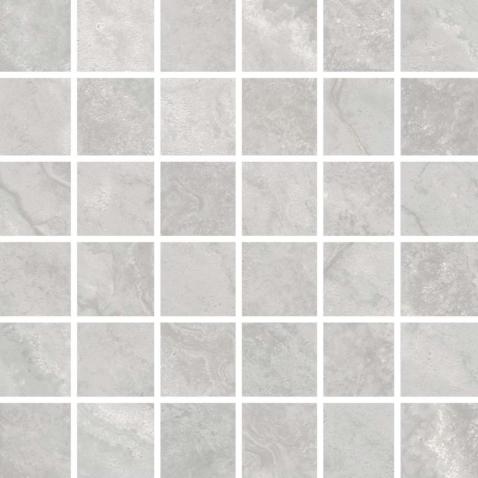 Мозаика Edimax Stream Silver Mosaico 5x5 ret., цвет серый, поверхность матовая, квадрат, 300x300