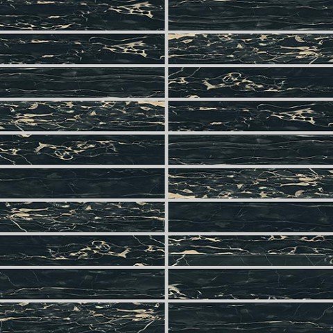 Мозаика Rex I Classici Portoro Mos. Glossy 750917, цвет чёрный, поверхность полированная, квадрат, 300x300