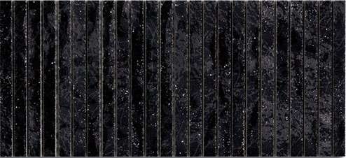 Мозаика Ker-av Brera Linea Ematite su rete KER-L509, цвет чёрный, поверхность глянцевая, прямоугольник, 138x300