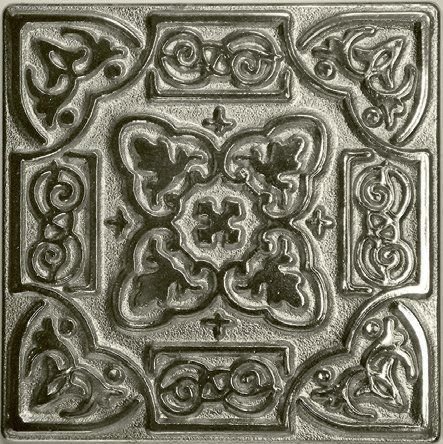 Вставки Kavarti Persia Nickel, цвет металлик, поверхность лаппатированная, квадрат, 75x75
