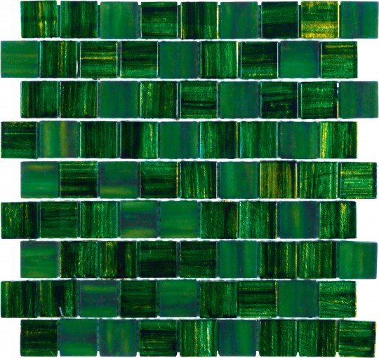 Мозаика Dune Glass Mosaics Alegria 186904, цвет зелёный, поверхность глянцевая матовая, квадрат, 286x286