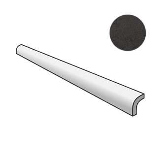 Бордюры Equipe Magma Pencil Bullnose Black Coal 25002, цвет чёрный, поверхность матовая, прямоугольник, 30x200