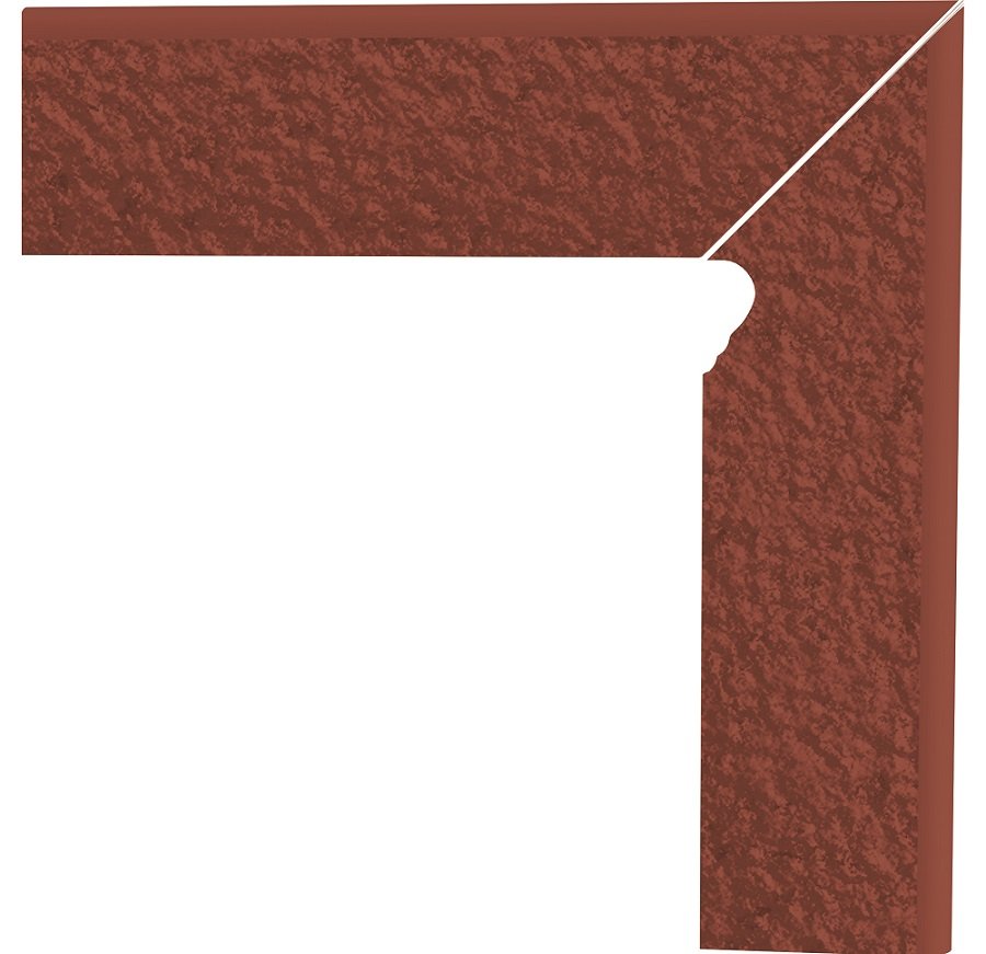 Бордюры Paradyz Natural Rosa Duro Цоколь правый (В+А), цвет терракотовый, поверхность матовая, прямоугольник, 81x300