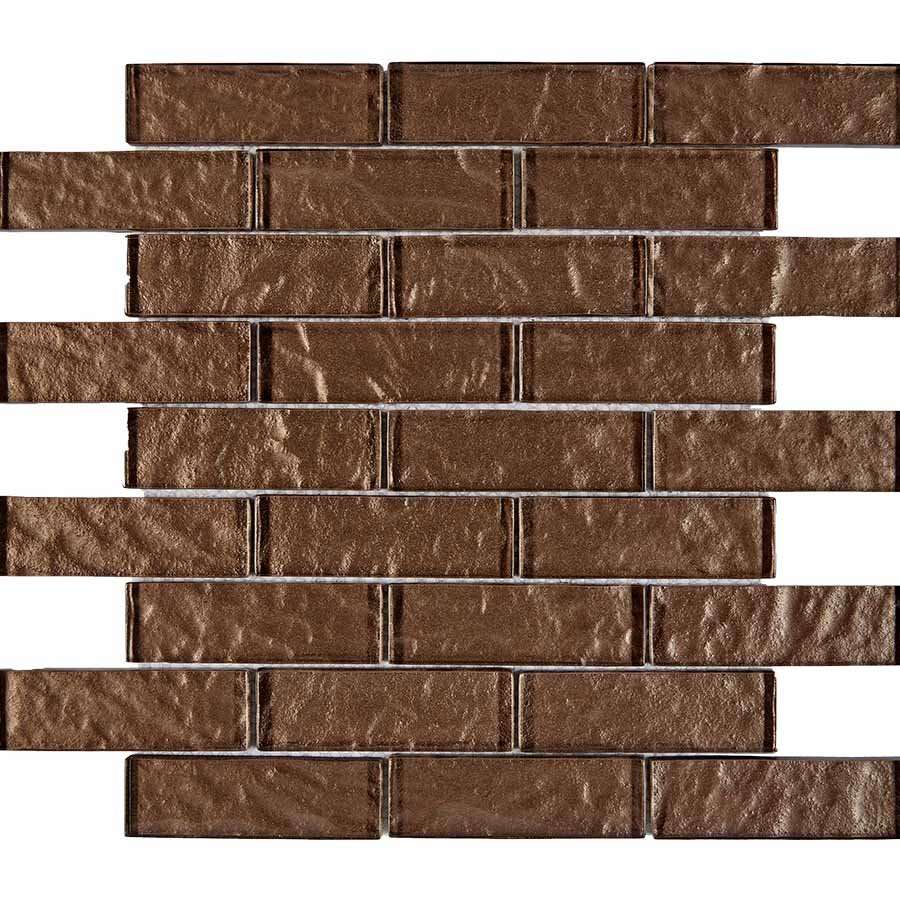 Мозаика Pixel Mosaic PIX741 Стекло (31x98 мм), цвет коричневый, поверхность глянцевая, под кирпич, 300x300