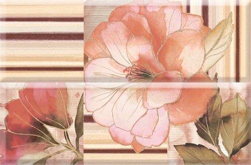 Панно Estile Aure Composicion Romantique Flower Marron 01, цвет бежевый, поверхность матовая, прямоугольник, 300x450