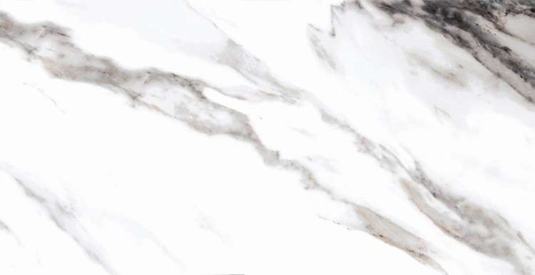 Керамогранит ITC Carrara, цвет чёрно-белый, поверхность полированная, прямоугольник, 600x1200