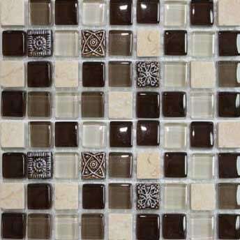 Мозаика Bars Crystal Mosaic Смеси с декорами HSO 997 (15x15mm), цвет разноцветный, поверхность глянцевая, квадрат, 300x300