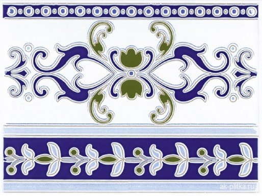 Бордюры Ribesalbes Cartuja Cenefa, цвет разноцветный, поверхность матовая, прямоугольник, 150x200