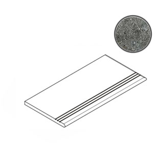 Ступени Italon Genesis Grey Gradino Round Grip DX 620040000090, цвет серый, поверхность матовая, прямоугольник, 300x600