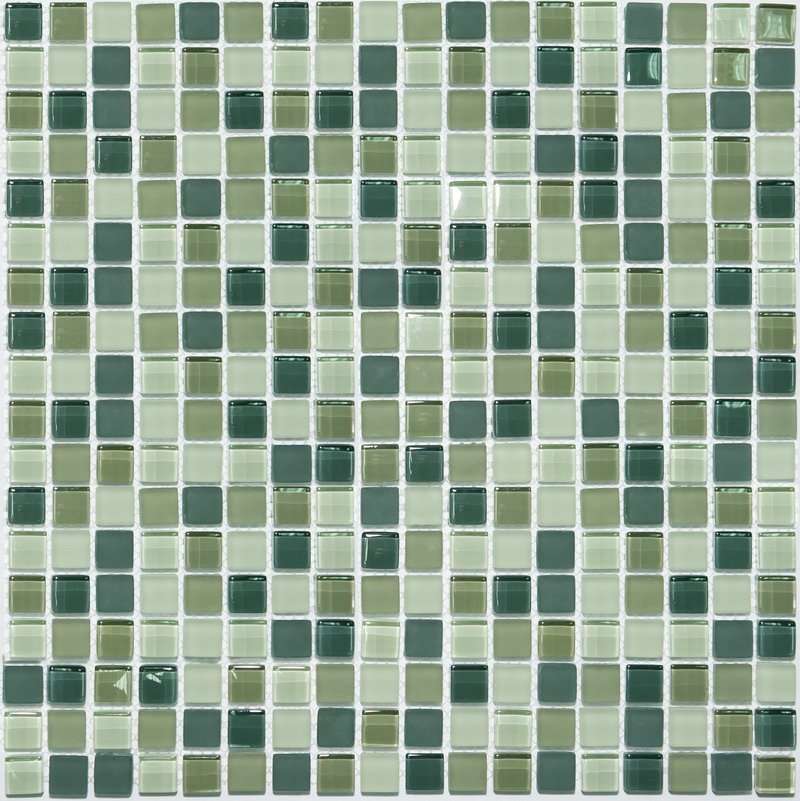 Мозаика NS Mosaic S-844, цвет зелёный, поверхность глянцевая, квадрат, 305x305