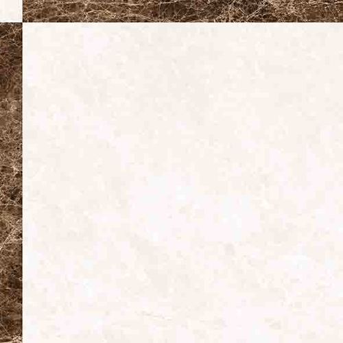 Керамогранит Eurotile Kamilla Light, цвет слоновая кость коричневый, поверхность глянцевая, квадрат, 495x495