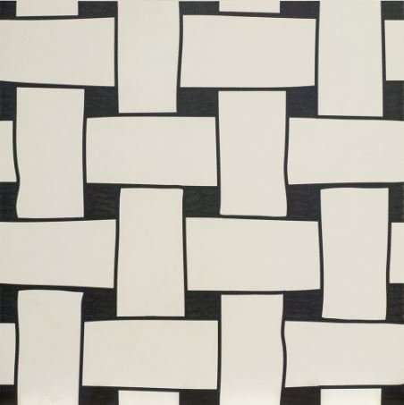 Керамогранит Ornamenta Tangle Across TA6060AC, цвет чёрно-белый, поверхность матовая, квадрат, 600x600