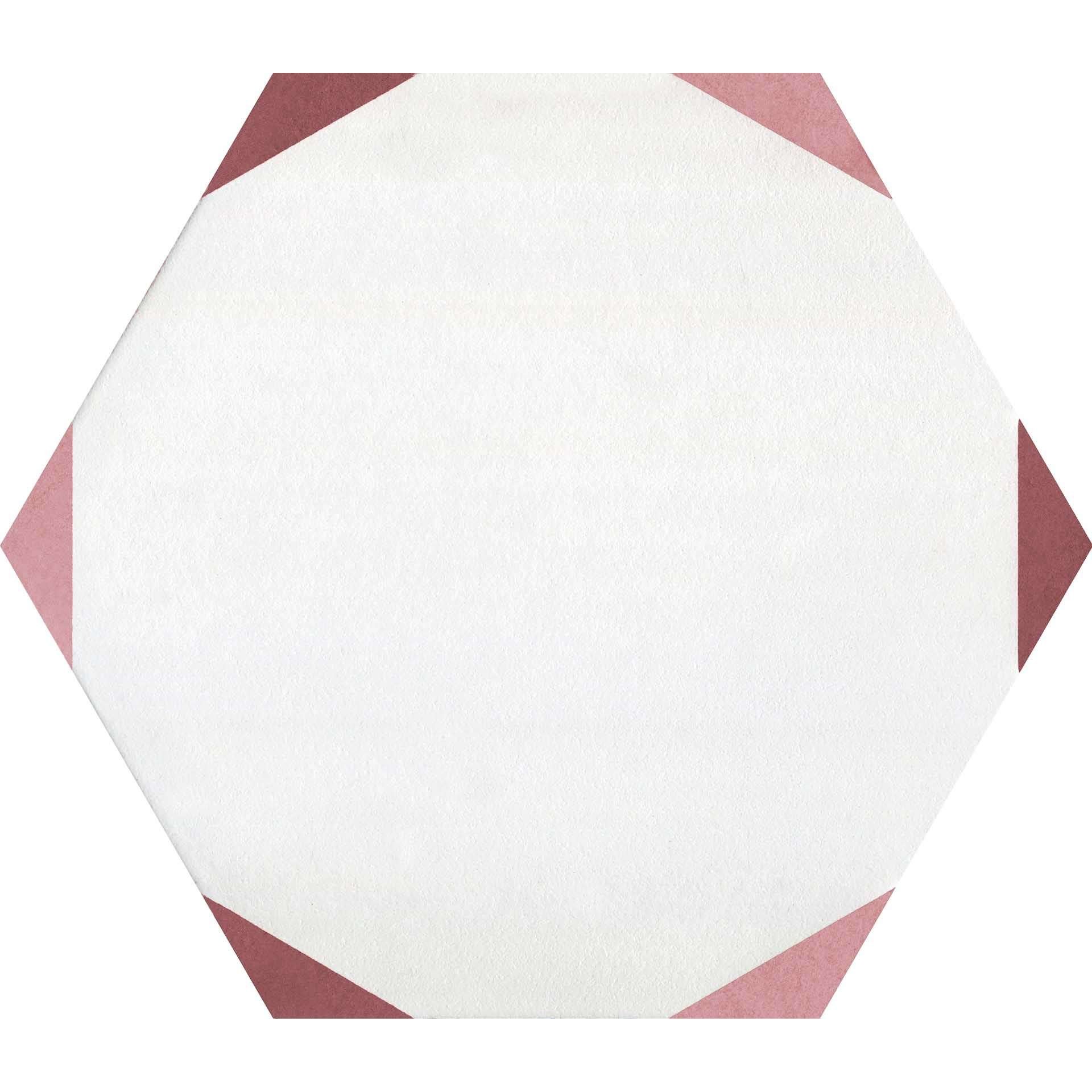 Керамогранит Ornamenta Medley Sun Marsala ME25SM, цвет белый розовый, поверхность матовая, шестиугольник, 250x250