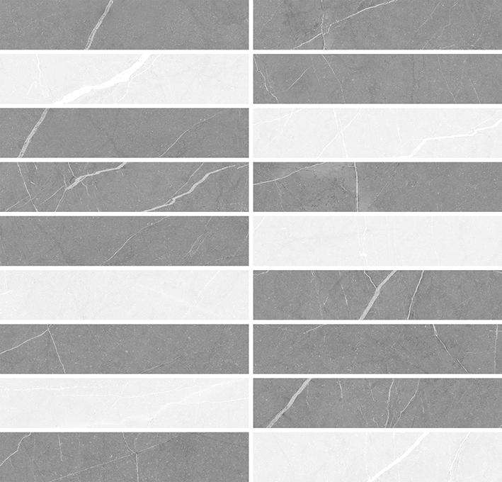 Мозаика Laparet Rubio микс серый, цвет серый, поверхность глянцевая, квадрат, 286x298