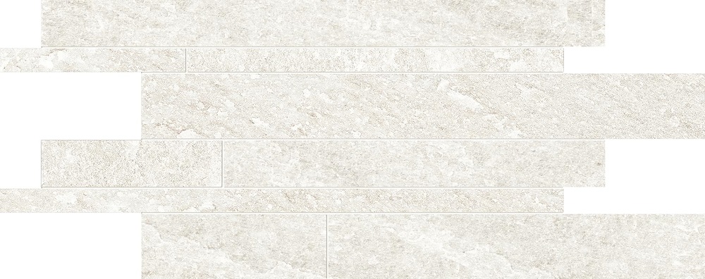 Мозаика Ergon Oros Stone Listelli Sfalsati White EL1Q, цвет белый, поверхность матовая, прямоугольник, 300x600