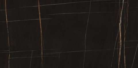 Широкоформатный керамогранит Ariostea Ultra Marmi Sahara Noir Levigato Silk UM6SK300585, цвет чёрный, поверхность сатинированная, прямоугольник, 1500x3000