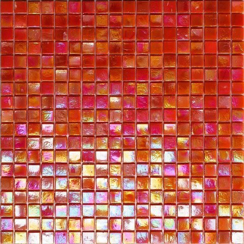 Мозаика Alma Mosaic Flicker NB0821, цвет красный, поверхность глянцевая, квадрат, 150x150