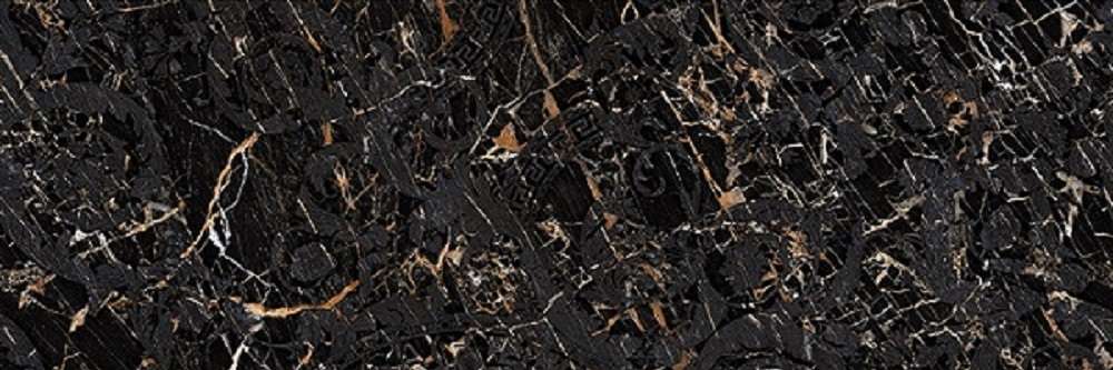 Керамогранит Versace Maximvs Black & Gold Megabarocco Lux G0067764, цвет коричневый чёрный, поверхность полированная, прямоугольник, 400x1200