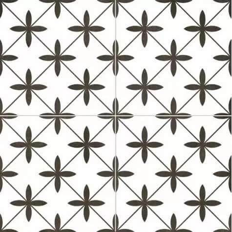 Керамическая плитка Dual Gres Chic Poole White, цвет чёрно-белый, поверхность матовая, квадрат, 450x450