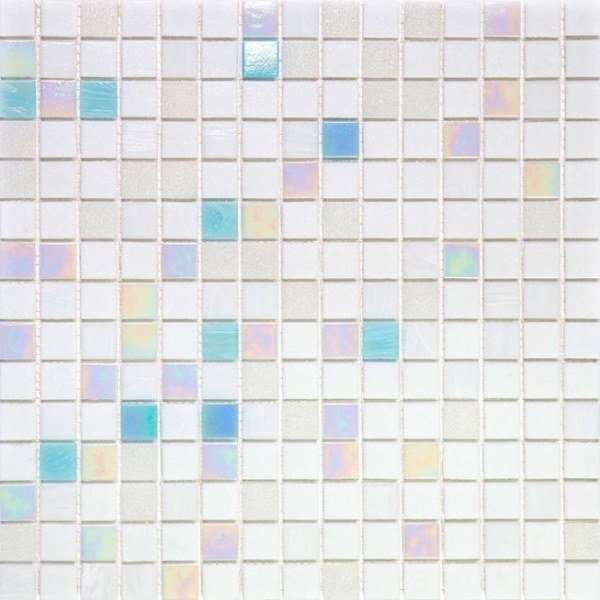 Мозаика Alma Mosaic Растяжки 20 Azure(m) MIX 1 (первый микс), цвет белый голубой, поверхность глянцевая, квадрат, 327x327