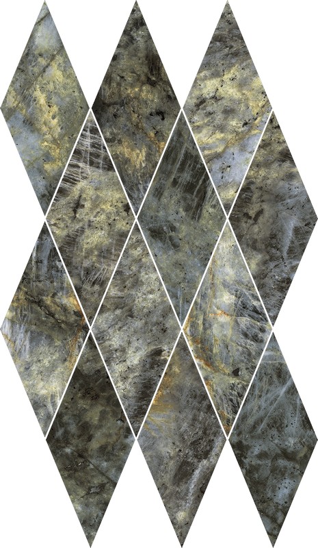 Мозаика Italon Stellaris Mosaico Diamond Madagascar Dark 620110000210, цвет серый, поверхность матовая, ромб, 280x480