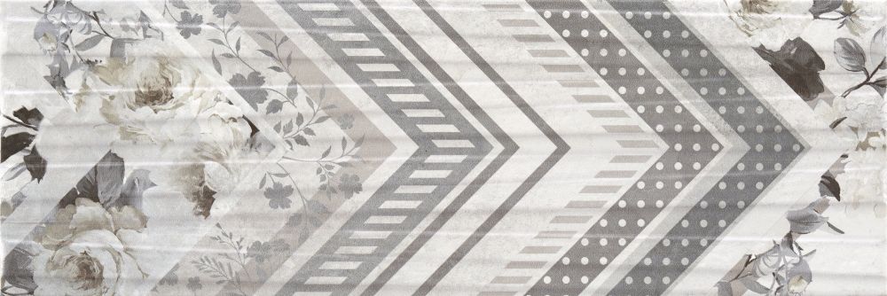 Декоративные элементы Rocersa Hermes Dec Grey Mix, цвет серый, поверхность матовая, прямоугольник, 200x600