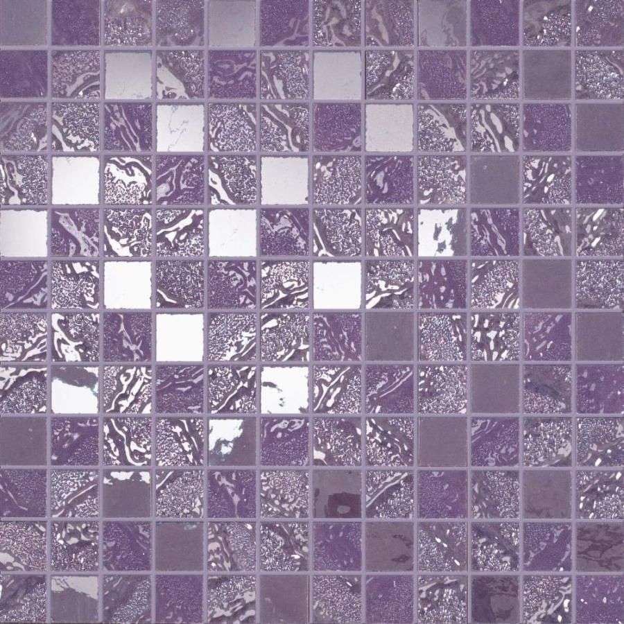 Мозаика Supergres Four Seasons Mosaico Tulip FSTU, цвет фиолетовый, поверхность глянцевая, квадрат, 300x300