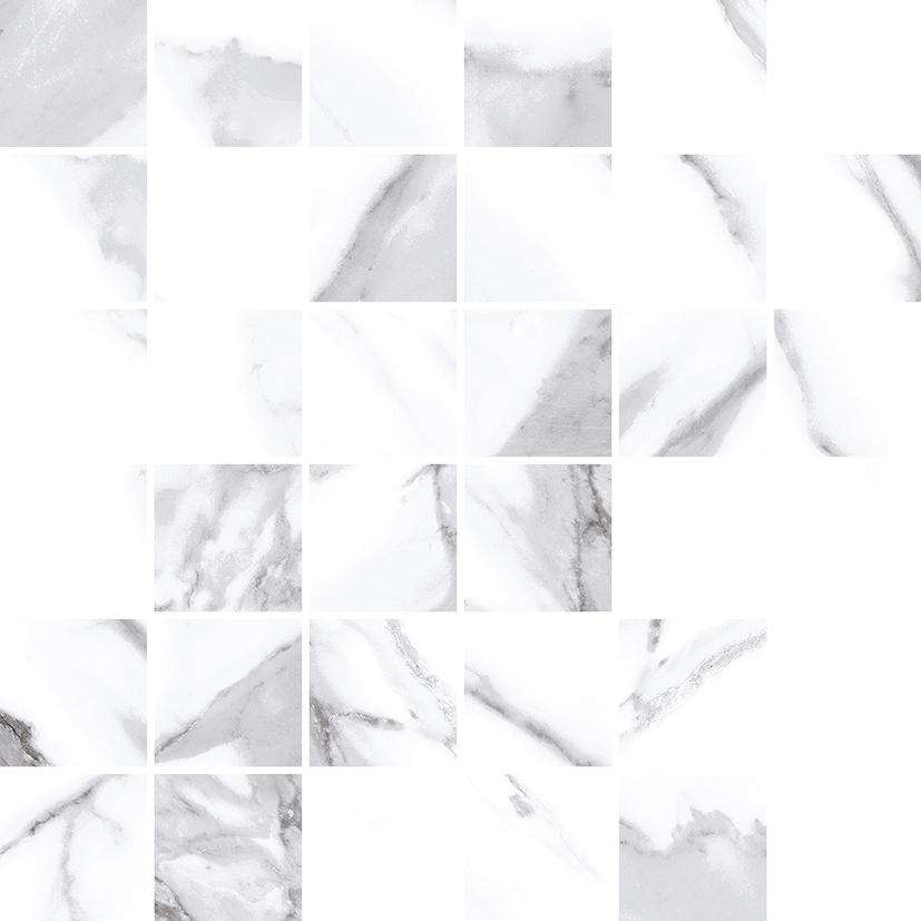 Мозаика Laparet Suite микс белый, цвет белый серый, поверхность глянцевая, квадрат, 297x297