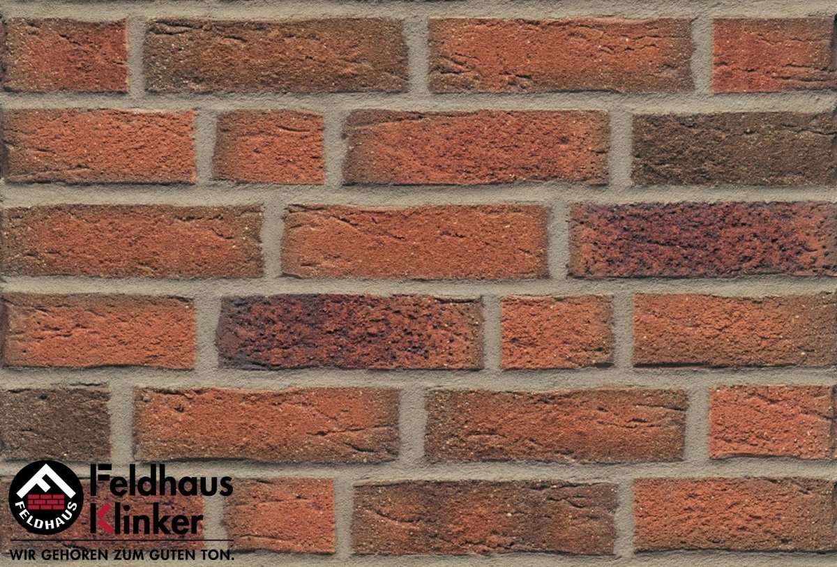 Клинкер Feldhaus Klinker Sintra Terracotta Linguro R687DF14, цвет коричневый, поверхность матовая, под кирпич, 52x240