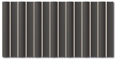 Керамическая плитка Wow Faces Bars Coal 133427, цвет чёрный, поверхность матовая 3d (объёмная), кабанчик, 125x250