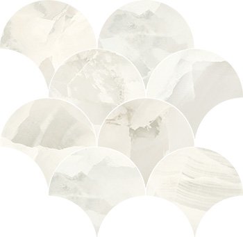 Мозаика Roberto Cavalli Rock Symphony Opera Mosaico Ventaglio 531514, цвет белый, поверхность полированная, прямоугольник, 280x290