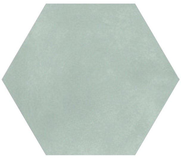 Керамогранит Elios Hexagon Turquoise 00ZE060, цвет бирюзовый, поверхность матовая, шестиугольник, 254x292