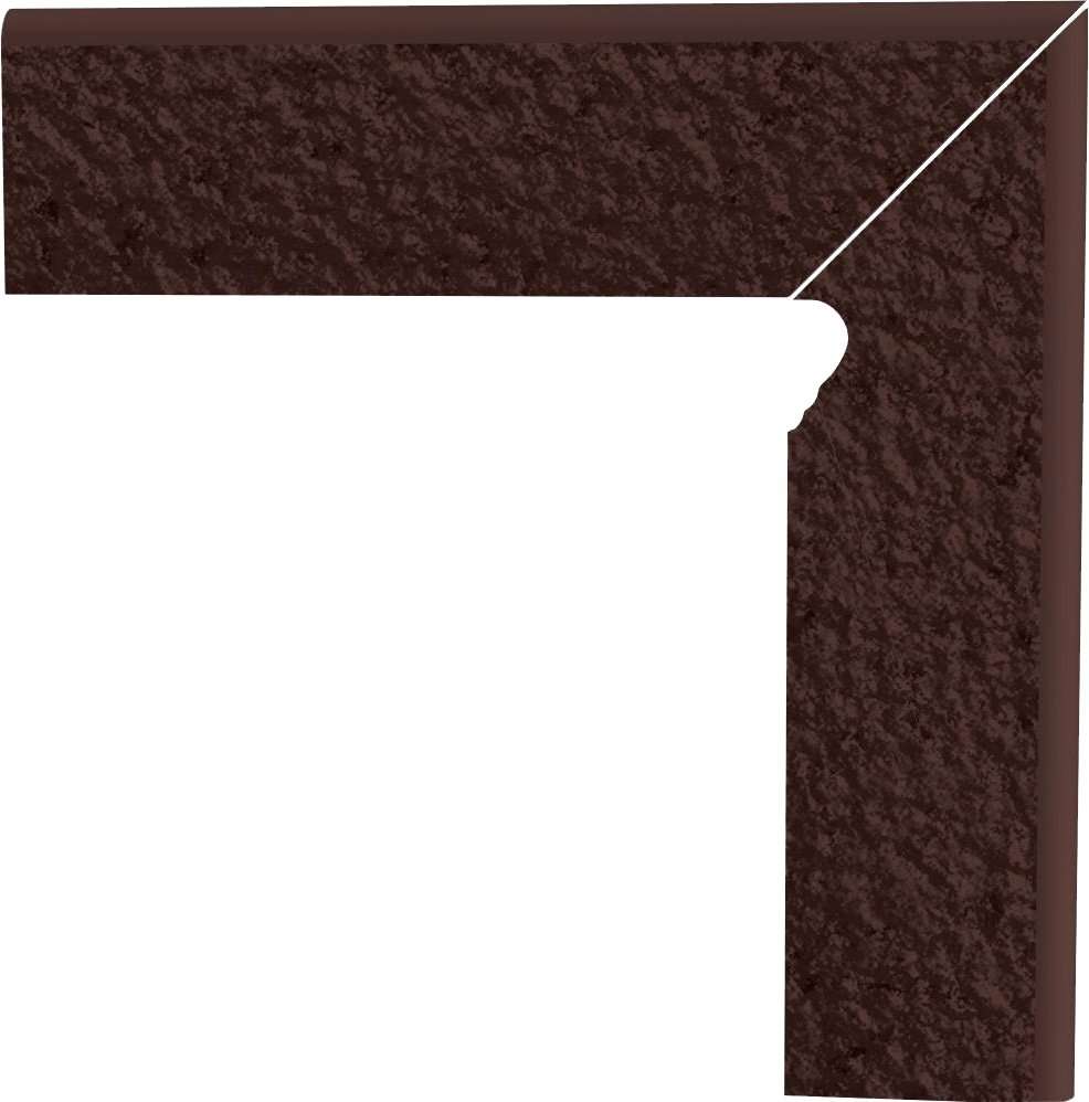 Бордюры Paradyz Natural Brown Duro Цоколь правый (В+А), цвет коричневый, поверхность матовая, прямоугольник, 81x300