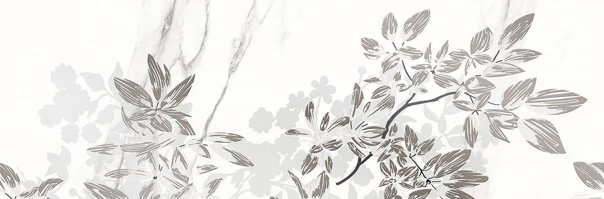 Декоративные элементы Eurotile Amina Decor 677A, цвет белый серый, поверхность глянцевая, прямоугольник, 300x900