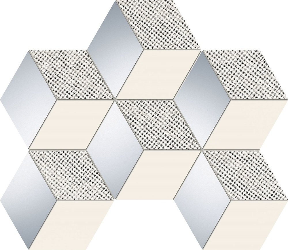 Мозаика Tubadzin Senza Grey Hex, цвет разноцветный, поверхность глянцевая, прямоугольник, 221x289