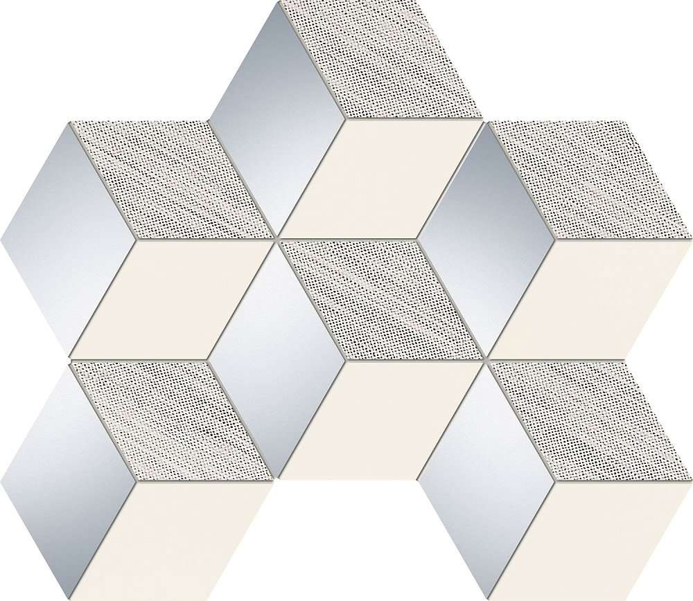 Мозаика Tubadzin Senza Grey Hex, цвет разноцветный, поверхность глянцевая, прямоугольник, 221x289