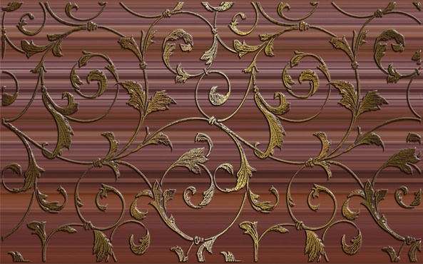 Декоративные элементы Нефрит керамика Кензо Арабески 04-01-1-09-03-15-185-0, цвет коричневый, поверхность глянцевая, арабеска, 400x250