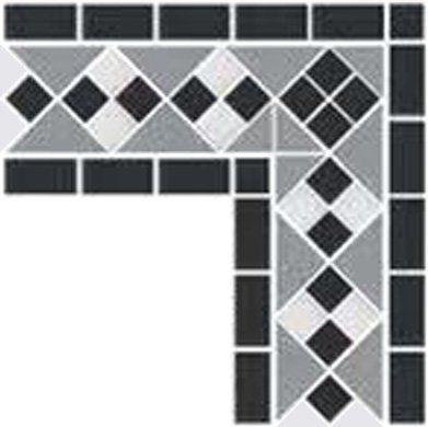 Мозаика Caramelle Mosaic Angola Equinozio 23x23x6, цвет чёрно-белый, поверхность матовая противоскользящая, , 277x277
