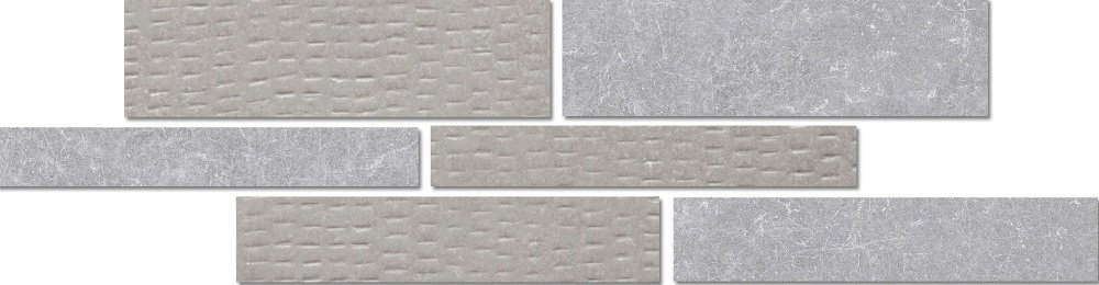 Мозаика Vallelunga Creo Grigio Bi-Mosaic 6000161, цвет серый, поверхность матовая, под кирпич, 160x600