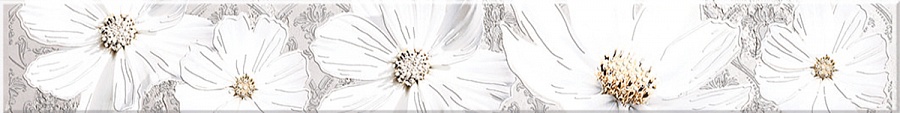 Бордюры Azori Sfumato Grey Floret, цвет серый, поверхность матовая, прямоугольник, 62x505