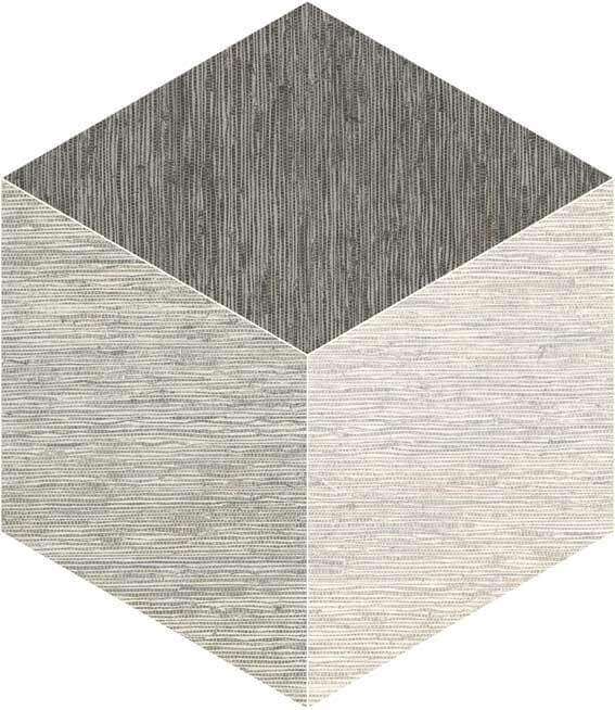 Керамогранит APE Hexagon Bali Diamond, цвет серый, поверхность матовая, шестиугольник, 320x369