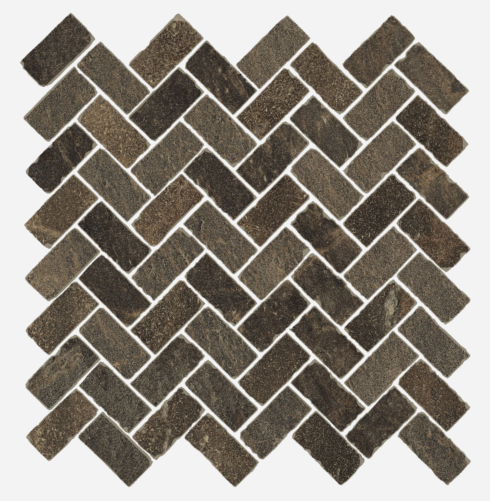 Мозаика Italon Genesis Brown Mosaico Cross 620110000095, цвет коричневый, поверхность матовая, под кирпич, 315x297