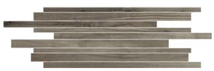 Мозаика Cerim Hi-Wood Dark Oak Modulo Listello Sfalsato Nat 761781, цвет коричневый, поверхность натуральная, прямоугольник, 150x400